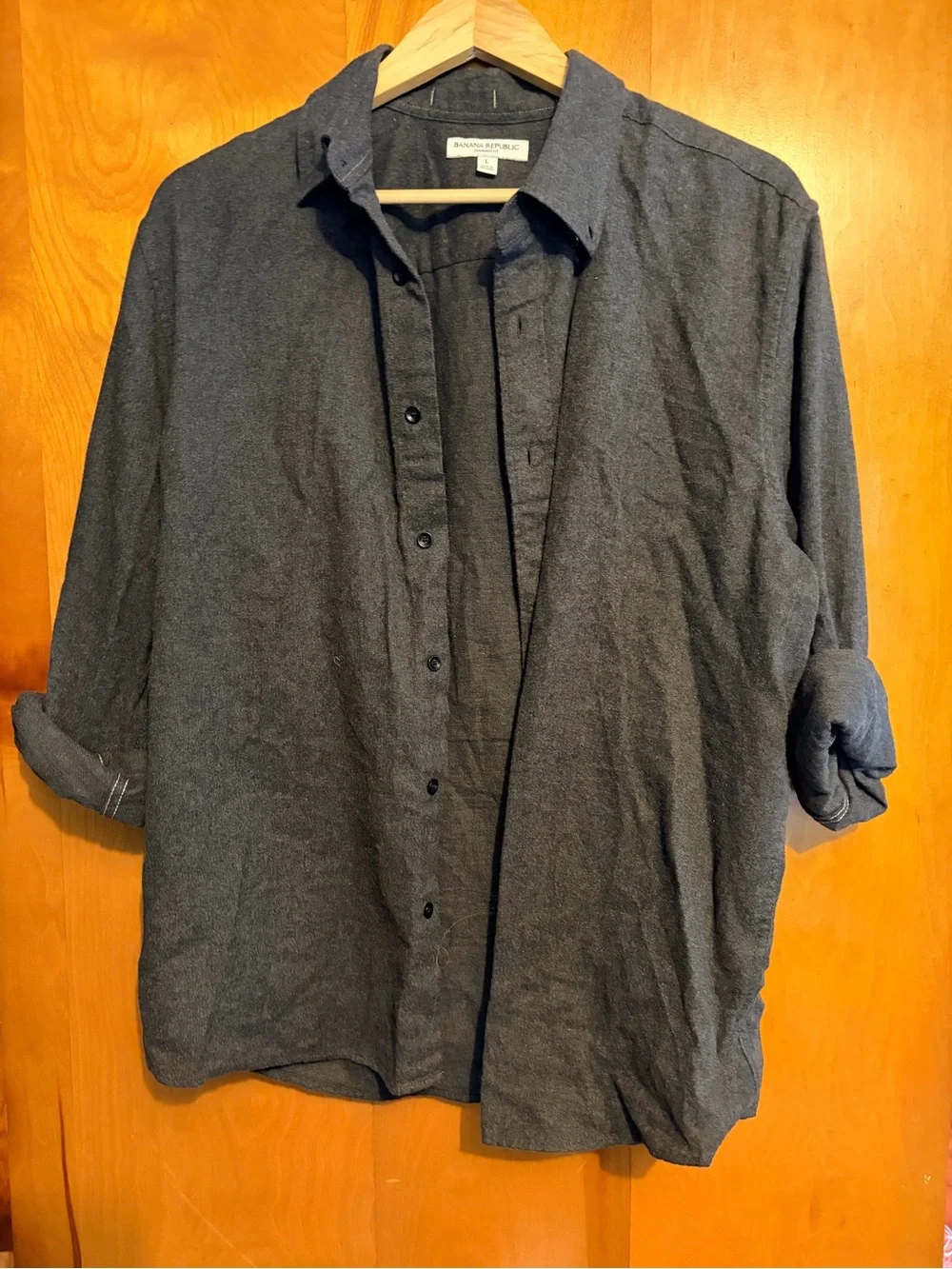 Banana Republic Men's Dark Charcoal Button-Down Shirt